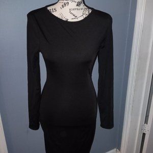 Women's zip-up little black dress